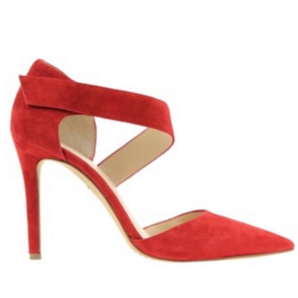 Vince Camuto Charlotte Red Suede Strappy Pump Heels